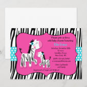 Zebra Print Baby Shower Einladungen (Vorne/Hinten)