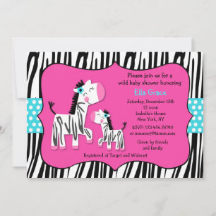 Zebra Print Baby Shower Einladungen