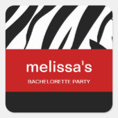 Zebra Print Bachelorette Stickers (Vorderseite)