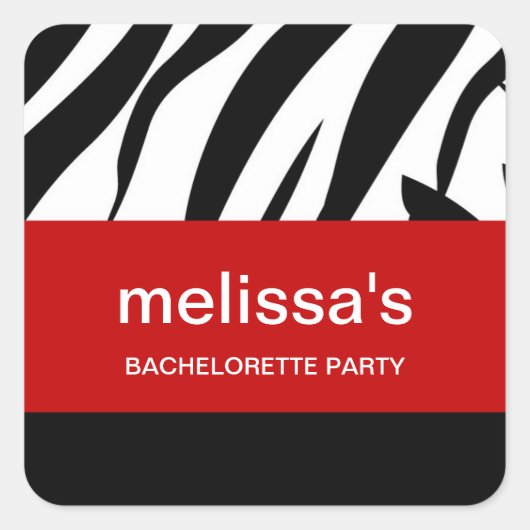 Zebra Print Bachelorette Stickers (Vorderseite)