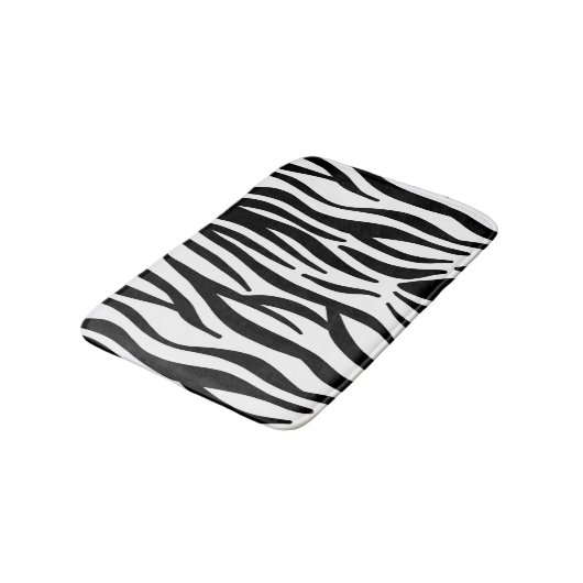 Zebra Print Bath Mat Badematte (Schrägansicht)