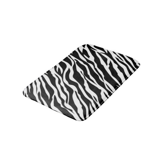 Zebra Print Bath Mat Badematte (Schrägansicht)