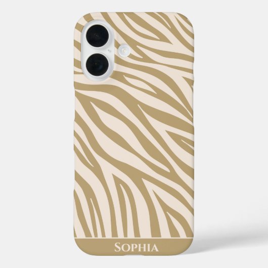 Zebra Print-Beige- Case-Mate iPhone Hülle (Rückseite)