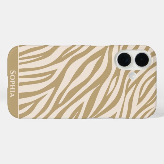 Zebra Print-Beige- Case-Mate iPhone Hülle (Rückseite (Horizontal))