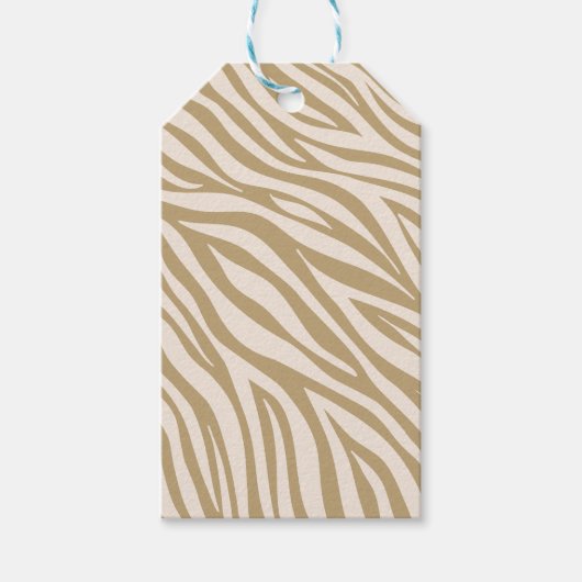 Zebra Print-Beige Geschenkanhänger (Vorderseite)