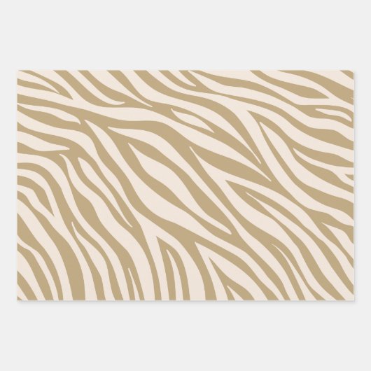 Zebra Print-Beige- Geschenkpapier Set (Vorderseite 3)