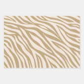 Zebra Print-Beige- Geschenkpapier Set (Vorderseite)