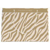 Zebra Print-Beige- Große Geschenktüte (Vorderseite)