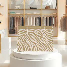 Zebra Print-Beige- Große Geschenktüte