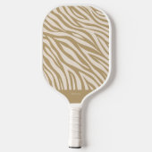Zebra Print-Beige- Pickleball Schläger (Rückseite)