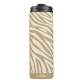Zebra Print-Beige Thermosbecher (Vorderseite)