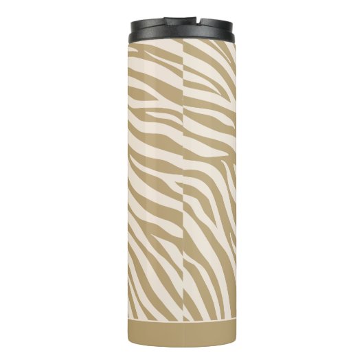 Zebra Print-Beige Thermosbecher (Rückseite)