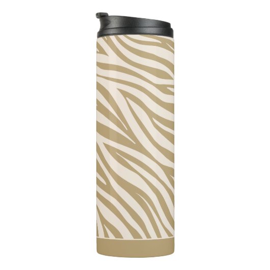 Zebra Print-Beige Thermosbecher (Nach rechts gedreht)