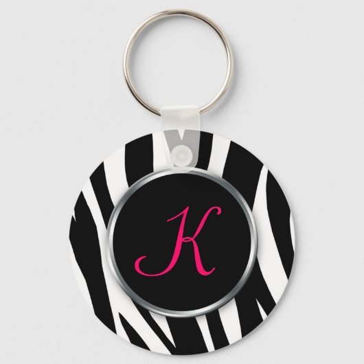 Zebra Print : Berry Monogram : Schlüsselanhänger (Vorderseite)
