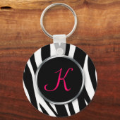 Zebra Print : Berry Monogram : Schlüsselanhänger (Vorderseite)