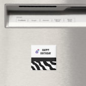 Zebra Print Bird und Birthday Balloons Magnet (In Situ (Geschirrspüler))