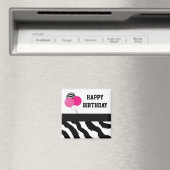 Zebra Print Birthday Balloons Magnet (In Situ (Geschirrspüler))