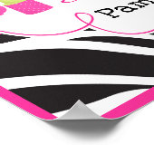 Zebra print Birthday Pamper Party Poster (Ecke)