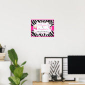 Zebra print Birthday Pamper Party Poster (Heimbüro)