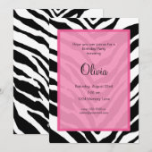 Zebra Print Birthday Party Einladung (Vorne/Hinten)