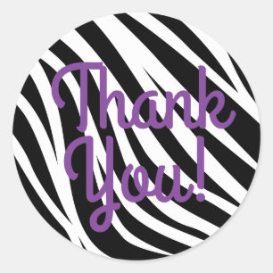 Zebra Print Birthday Party Kinder Runder Aufkleber