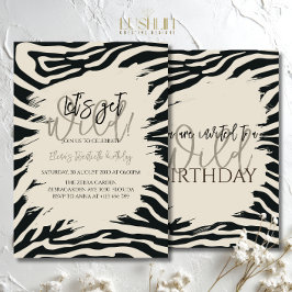 Zebra Print Birthday Stilvolles Animal Print Party Einladung