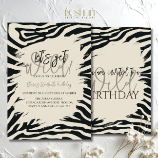 Zebra Print Birthday Stilvolles Animal Print Party Einladung