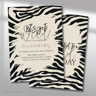 Zebra Print Birthday Stilvolles Animal Print Party Einladung