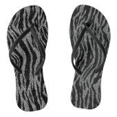 Zebra Print Black and Gray Silver Badesandalen (Fußbett)