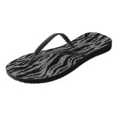 Zebra Print Black and Gray Silver Badesandalen (Schrägansicht)