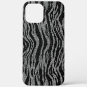 Zebra Print Black and Gray Silver Case-Mate iPhone Hülle (Rückseite)