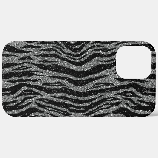 Zebra Print Black and Gray Silver Case-Mate iPhone Hülle (Hinten (horizontal))