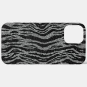 Zebra Print Black and Gray Silver Case-Mate iPhone Hülle (Rückseite / Rechts)