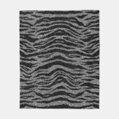 Zebra Print Black and Gray Silver Fleecedecke (Vorderseite)