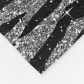 Zebra Print Black and Gray Silver Fleecedecke (Ecke)