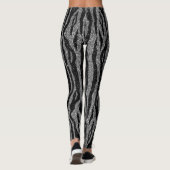 Zebra Print Black and Gray Silver Leggings (Rückseite)