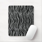 Zebra Print Black and Gray Silver Mousepad (Mit Mouse)