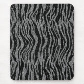 Zebra Print Black and Gray Silver Mousepad (Vorne)