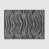 Zebra Print Black and Gray Silver Seidenpapier (Vorderseite)