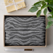 Zebra Print Black and Gray Silver Seidenpapier (Geschenk)
