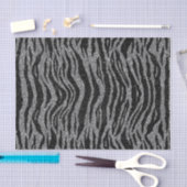 Zebra Print Black and Gray Silver Seidenpapier (Handwerk)
