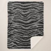 Zebra Print Black and Gray Silver Sherpadecke (Vorderseite)