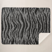 Zebra Print Black and Gray Silver Sherpadecke (Vorderseite (Horizontal))