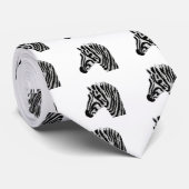 Zebra Print Black and White Stripes Krawatte (Gerollt)