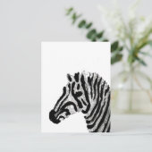 Zebra Print Black and White Stripes Postkarte (Stehend Vorderseite)