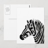 Zebra Print Black and White Stripes Postkarte (Vorne/Hinten)