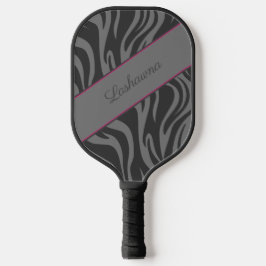 Zebra Print Black, Grau, Hot Pink Personalisiert Pickleball Schläger