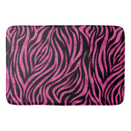 Zebra Print Black Hot Pink Badematte