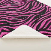 Zebra Print Black Hot Pink Sherpadecke (3/4)