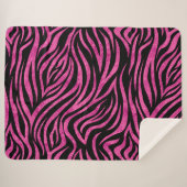 Zebra Print Black Hot Pink Sherpadecke (Vorderseite (Horizontal))